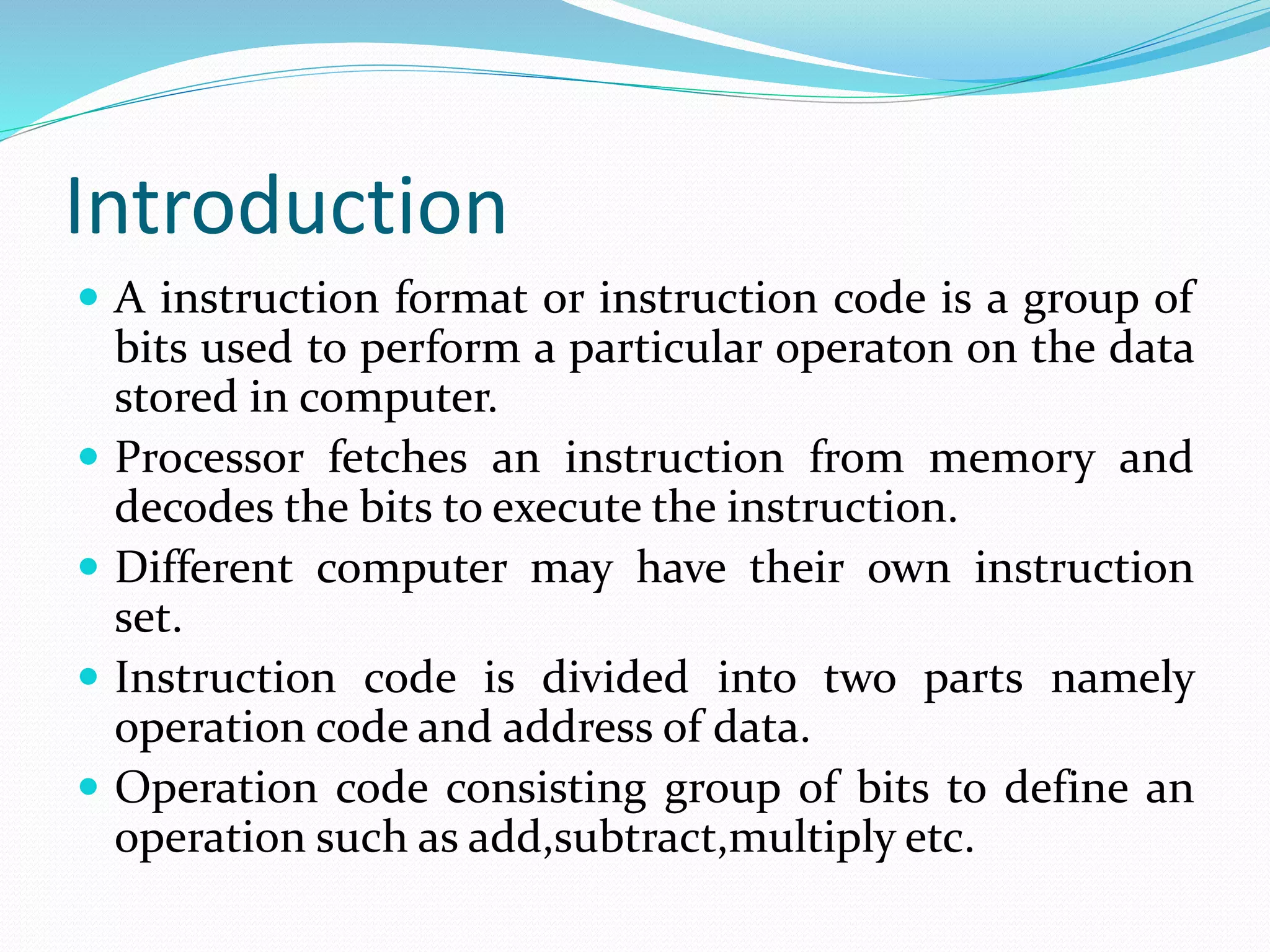 Instruction format | PPTX