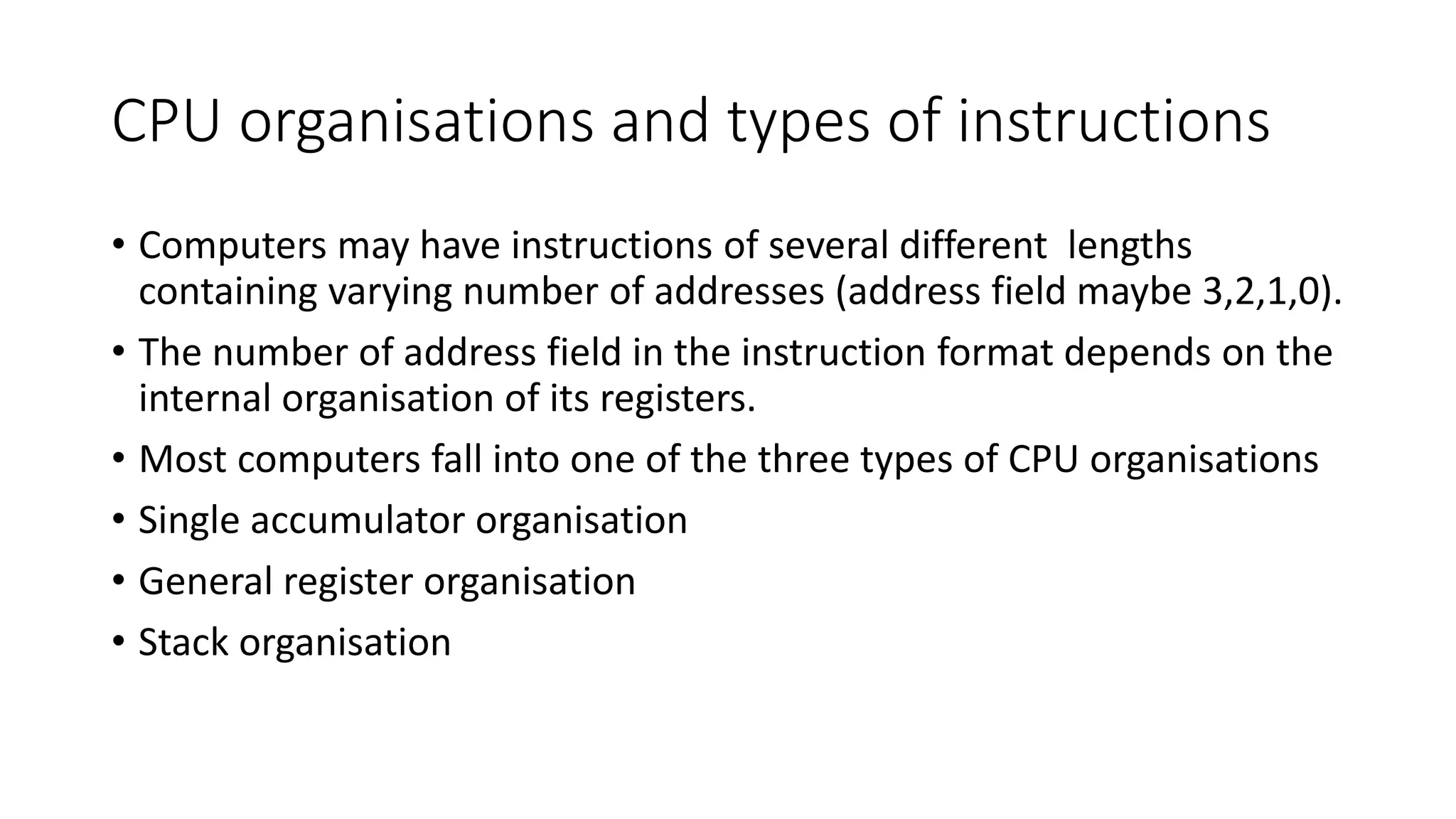 Instruction Formats | PPTX | Programming Languages | Computing
