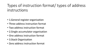 Instruction Formats | PPTX | Programming Languages | Computing