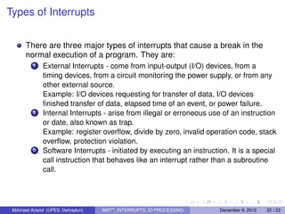 Instruction, interrupts & io processing | PPT