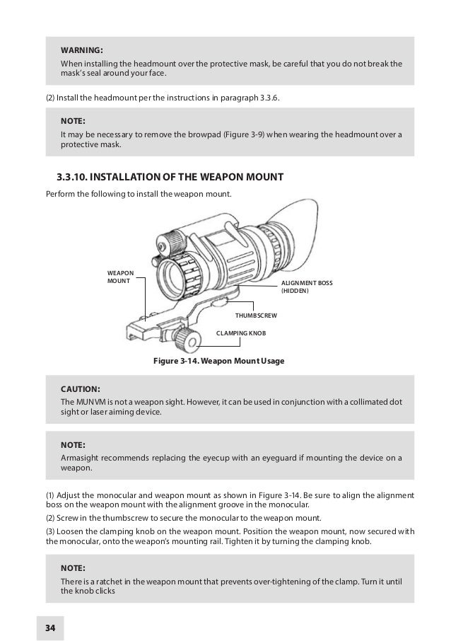 Instruction Manual ARMASIGHT PVS14 NV Monocular Optics Trade