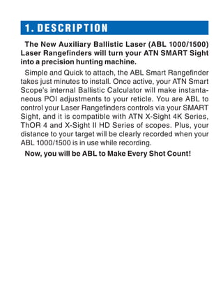 Instruction Manual | ATN ABL Laser Rangefinder | Optics Trade | PDF