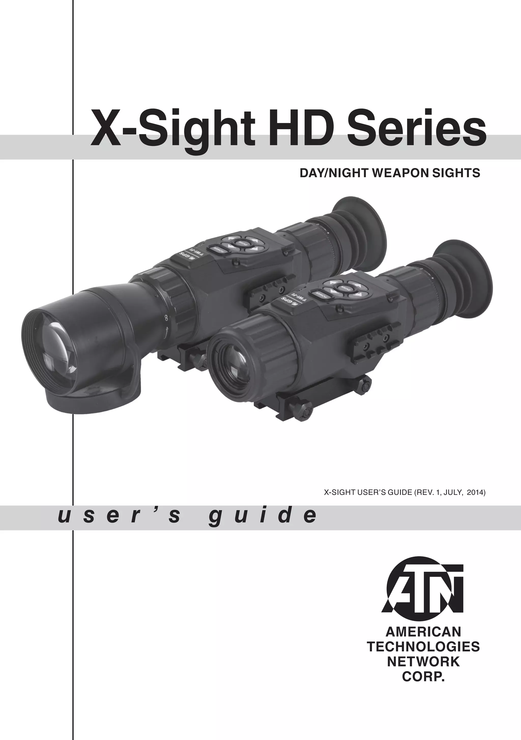 Instruction Manual ATN X-Sight HD Series Weapon Sights | Optics