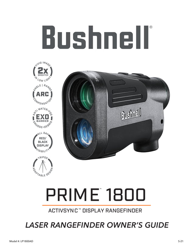 Instruction Manual Bushnell Prime Laser Rangefinders Optics Trade PDF