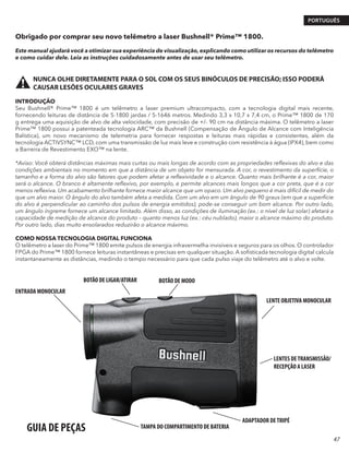 Instruction Manual | Bushnell Prime Laser Rangefinders | Optics Trade 