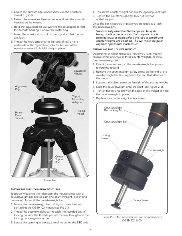 Instruction manual Celestron CGEM DX Telescopes Optics Trade