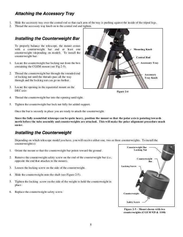 Instruction manual Celestron CGEM Telescopes Optics Trade