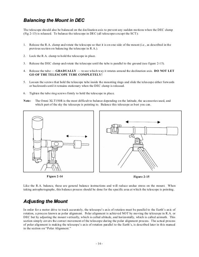Instruction Manual Celestron OMNI XLT Telescope Optics Trade