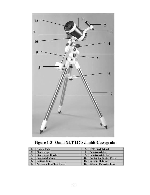Instruction Manual Celestron OMNI XLT Telescope Optics Trade