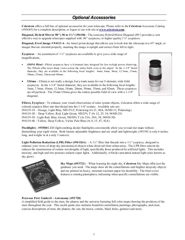 celestron filter guide