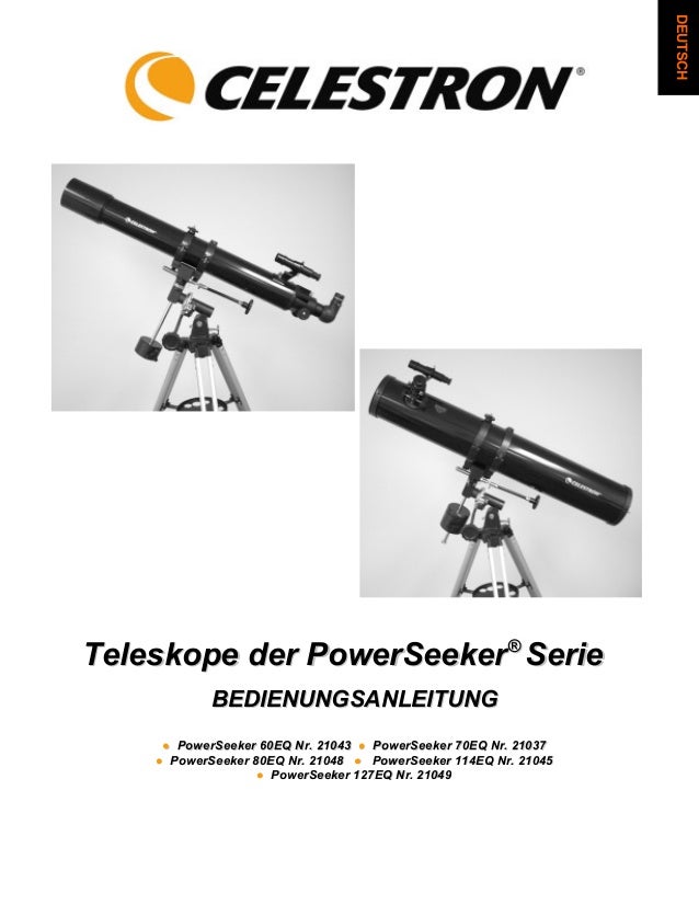 Instruction Manual Celestron PowerSeekere EQ Telescopes Optics