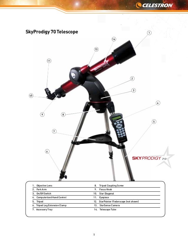 Instruction Manual Celestron SkyProdigy 130 Telescopes Optics Tra…