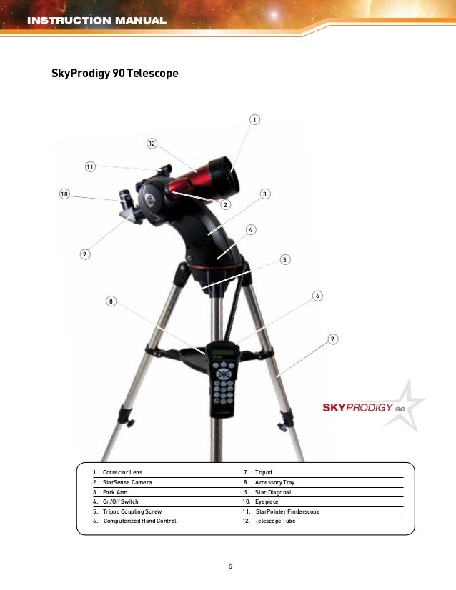 Instruction Manual Celestron SkyProdigy 130 Telescopes Optics Tra…