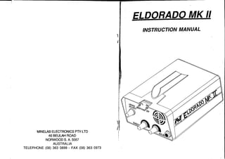 Instruction Manual Minelab Eldorado Mark II Metal Detector English Language  scan