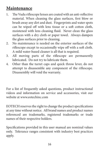 Instruction Manual | EO Tech 8-32x50 SFP | Optics Trade