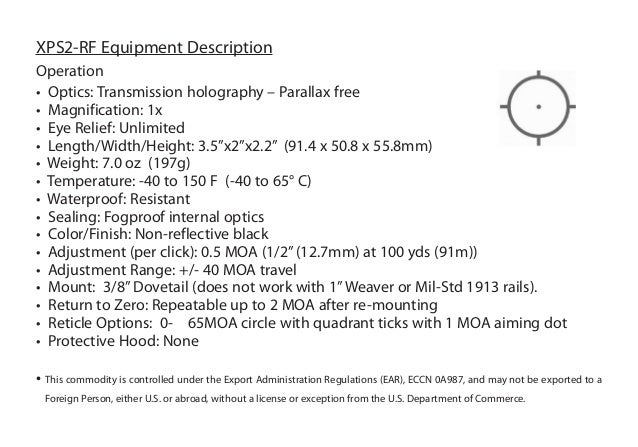 Instruction Manual EOTECH XPS2-RF Sight | Optics Trade