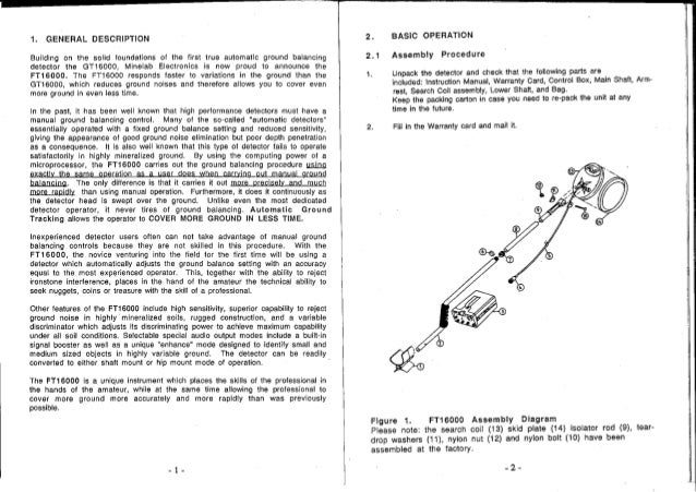 Instruction Manual Minelab FT 16000 Metal Detector English ...