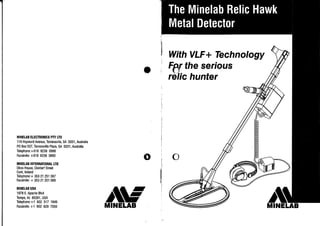 Instruction Manual Minelab Relic Hawk Metal Detector English Language