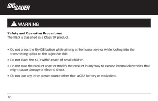 Instruction Manual | Sig Sauer Kilo 1600 | Optics Trade | PDF