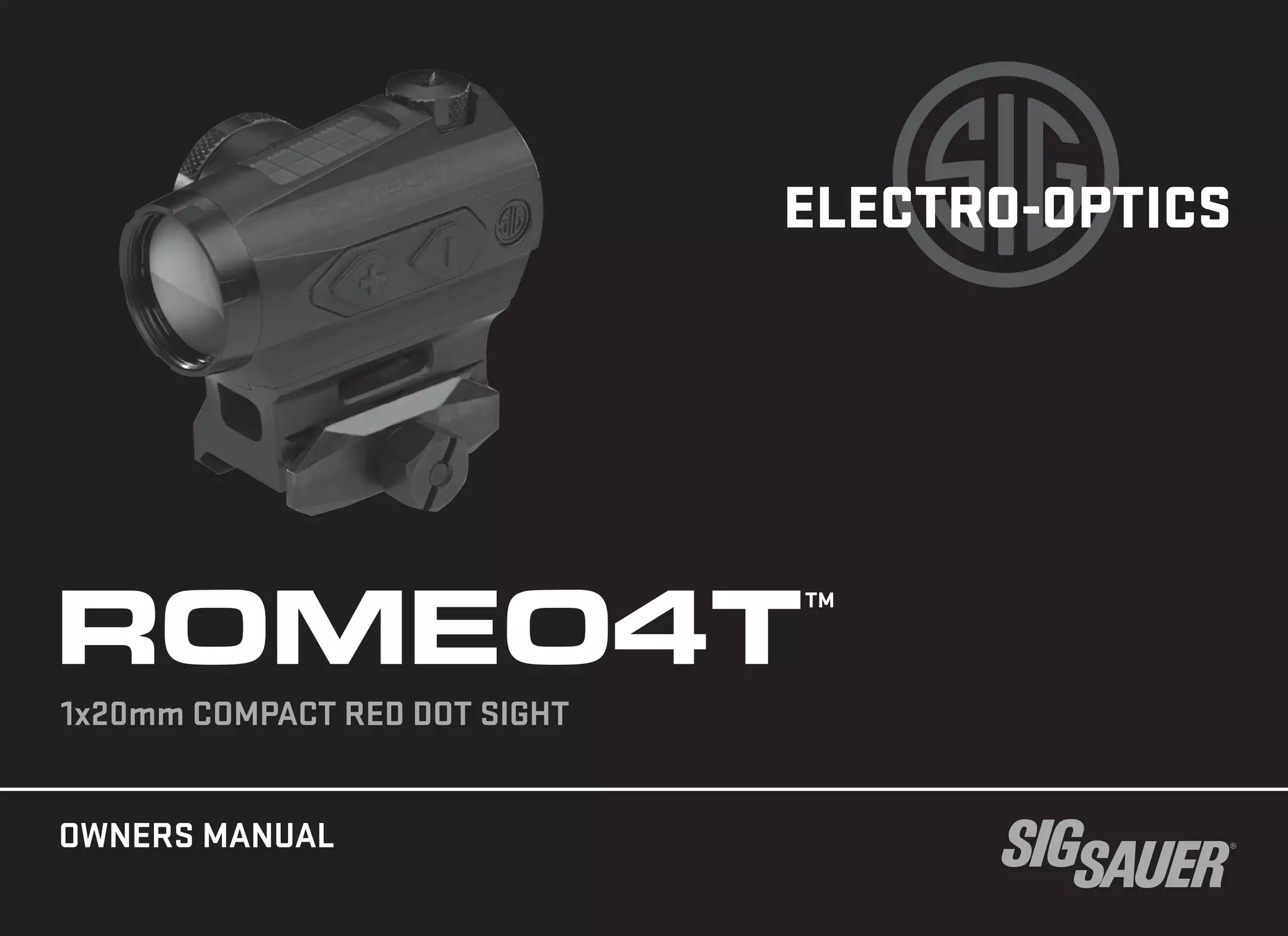 Instruction Manual | Sig Sauer Romeo4T 1x20 | Optics Trade | PDF