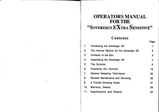 Instruction manual sovereign xs