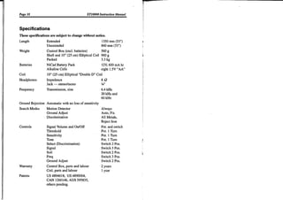 Instruction Manual Minelab XT 18000 Metal Detector English Language