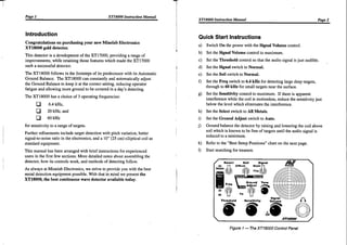 Instruction Manual Minelab XT 18000 Metal Detector English Language