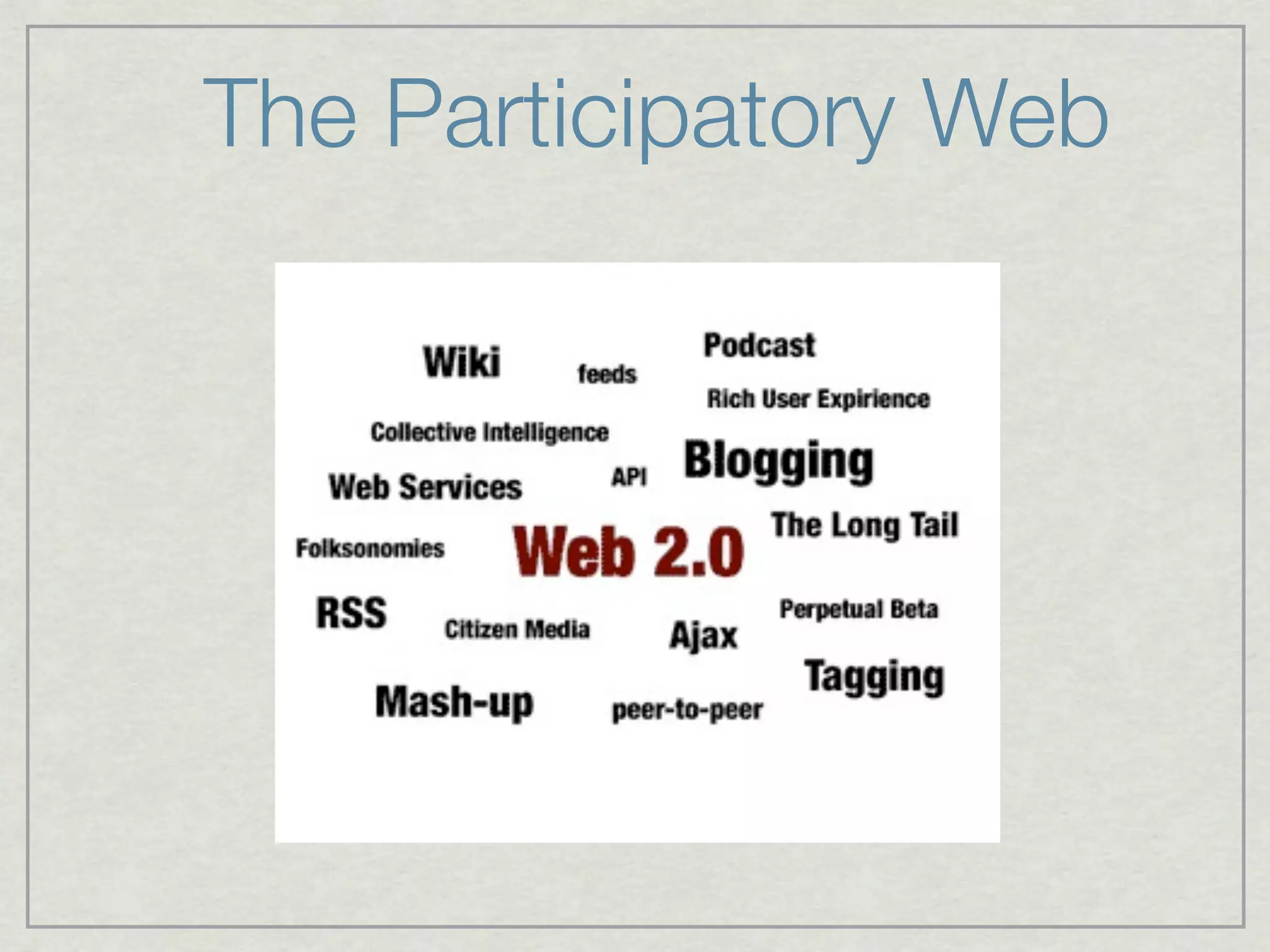 The Participatory Web
 