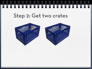Step 2: Get two crates
 