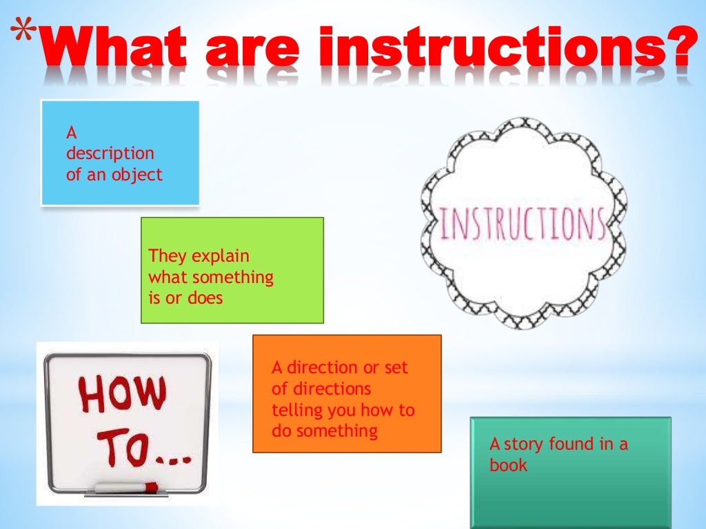 Instructions Meaning Instructions Meaning