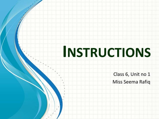 Instructions | PPT