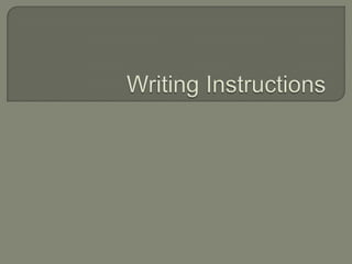 Writing Instructions 