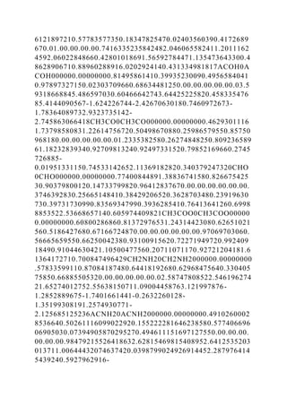 6121897210.57783577350.18347825470.02403560390.4172689
670.01.00.00.00.00.7416335235842482.046065582411.2011162
4592.06022848660.42801018691.56592784471.135473643300.4
8628906710.88960288916.0202924140.431334981817ACOH0A
COH000000.00000000.81495861410.39935230090.4956584041
0.97897327150.02303709660.68634481250.00.00.00.00.00.03.5
9318668845.486597030.60466642743.64425225820.458335476
85.4144090567-1.624226744-2.42670630180.7460972673-
1.78364089732.9323735142-
2.745863066418CH3CO0CH3CO000000.00000000.4629301116
1.73798580831.22614756720.50498670880.25986579550.85750
968180.00.00.00.00.00.01.2335382580.26274848250.809236589
61.18232839340.92709813240.92497331520.79852169660.2745
726885-
0.01951331150.74533142652.11369182820.340379247320CHO
0CHO000000.00000000.77400844891.38836741580.826675425
30.90379800120.14733799820.96412837670.00.00.00.00.00.00.
3746392830.25665148410.38429206520.3628703480.23919630
730.39731730990.83569347990.3936285410.76413641260.6998
8853522.53668657140.605974409821CH3COO0CH3COO00000
0.00000000.60800286860.81372976531.24314423080.62651021
560.5186427680.67166724870.00.00.00.00.00.00.97069703060.
56665659550.66250042380.93100915620.72271949720.992409
18490.91044630421.10500477560.20711071170.92721204181.6
1364172710.700847496429CH2NH20CH2NH2000000.00000000
.57833599110.87084187480.64418192680.62968475640.330405
75850.66885505320.00.00.00.00.00.02.58747808522.546196274
21.65274012752.55638150711.09004458763.121997876-
1.2852889675-1.7401661441-0.2632260128-
1.35199308191.2574930771-
2.125685125236ACNH20ACNH2000000.00000000.4910260002
8536640.50261116099022920.155222281646238580.577406696
06905030.07394905870295270.494611151697127550.00.00.00.
00.00.00.98479215526418632.62815469815408952.6412535203
013711.00644432074637420.0398799024926914452.287976414
5439240.5927962916-
 