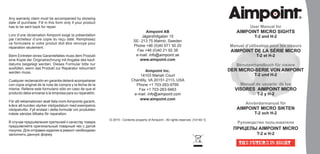 Aimpoint Return Form.pdf Instructions AIMPOINT Micro H-2 | Optics Trade | PDF