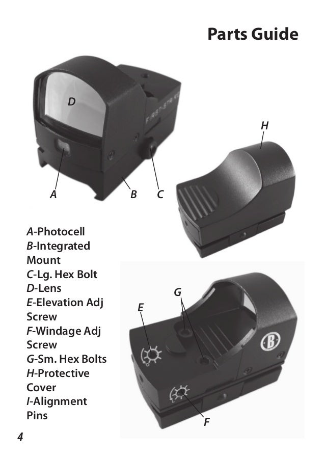 Instructions BUSHNELL First Strike Reflex Red Dot Sight Optics Trade