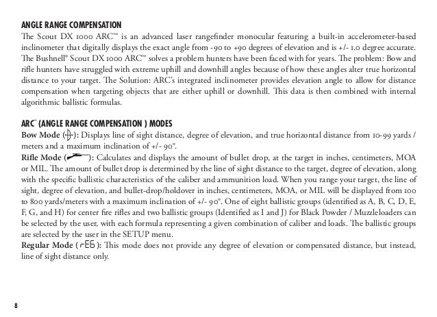 Instructions Bushnell Scout DX 1000 ARC Rangefinder | Optics Trade
