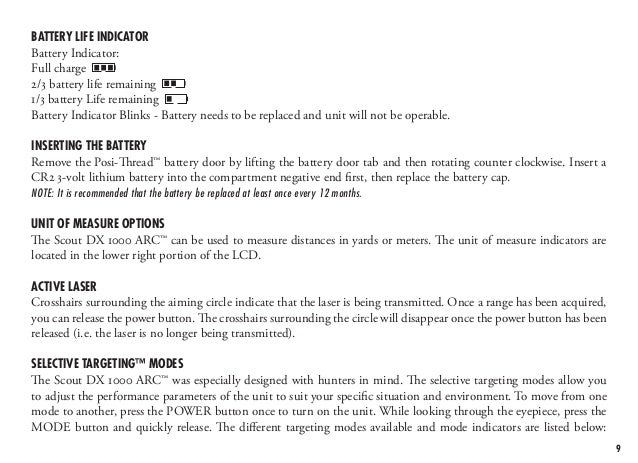Instructions Bushnell Scout DX 1000 ARC Rangefinder | Optics Trade