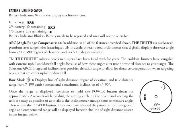 Instructions Bushnell The Truth Rangefinder | Optics Trade