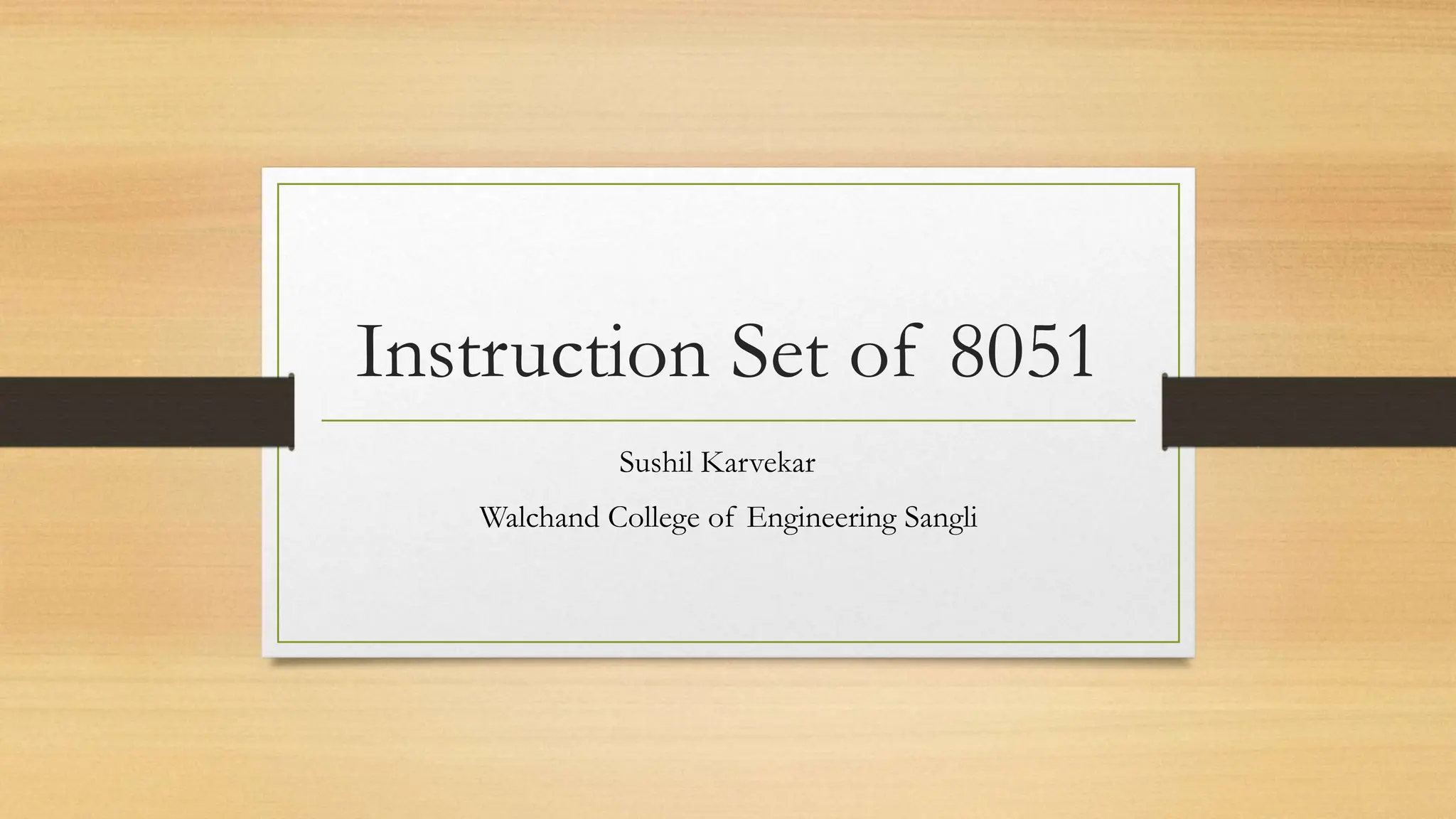 Instruction set of 8051 Microcontrollers | PPTX | Computing ...