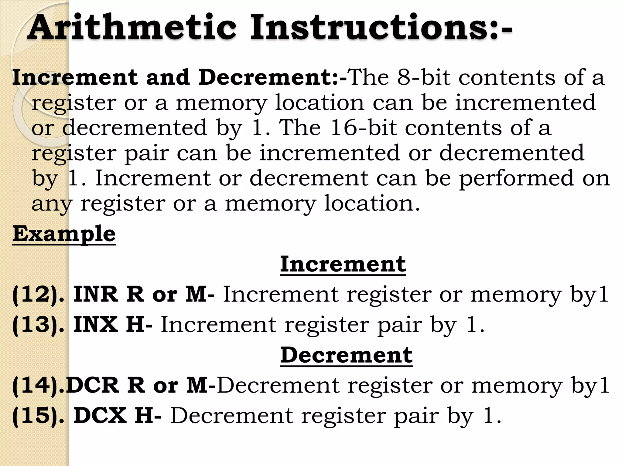 Instruction set of 8085 microprocessor | PPTX