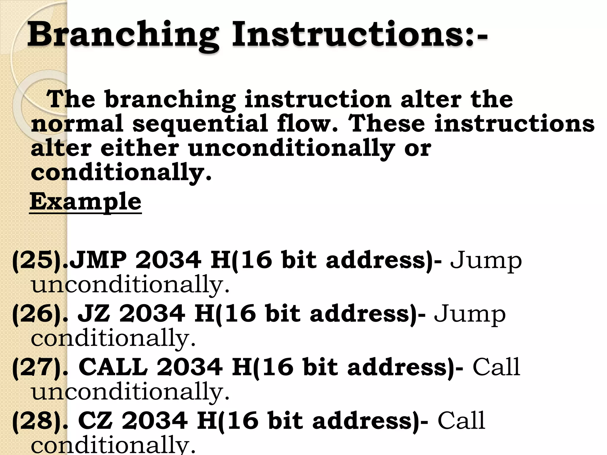 Instruction set of 8085 microprocessor | PPTX