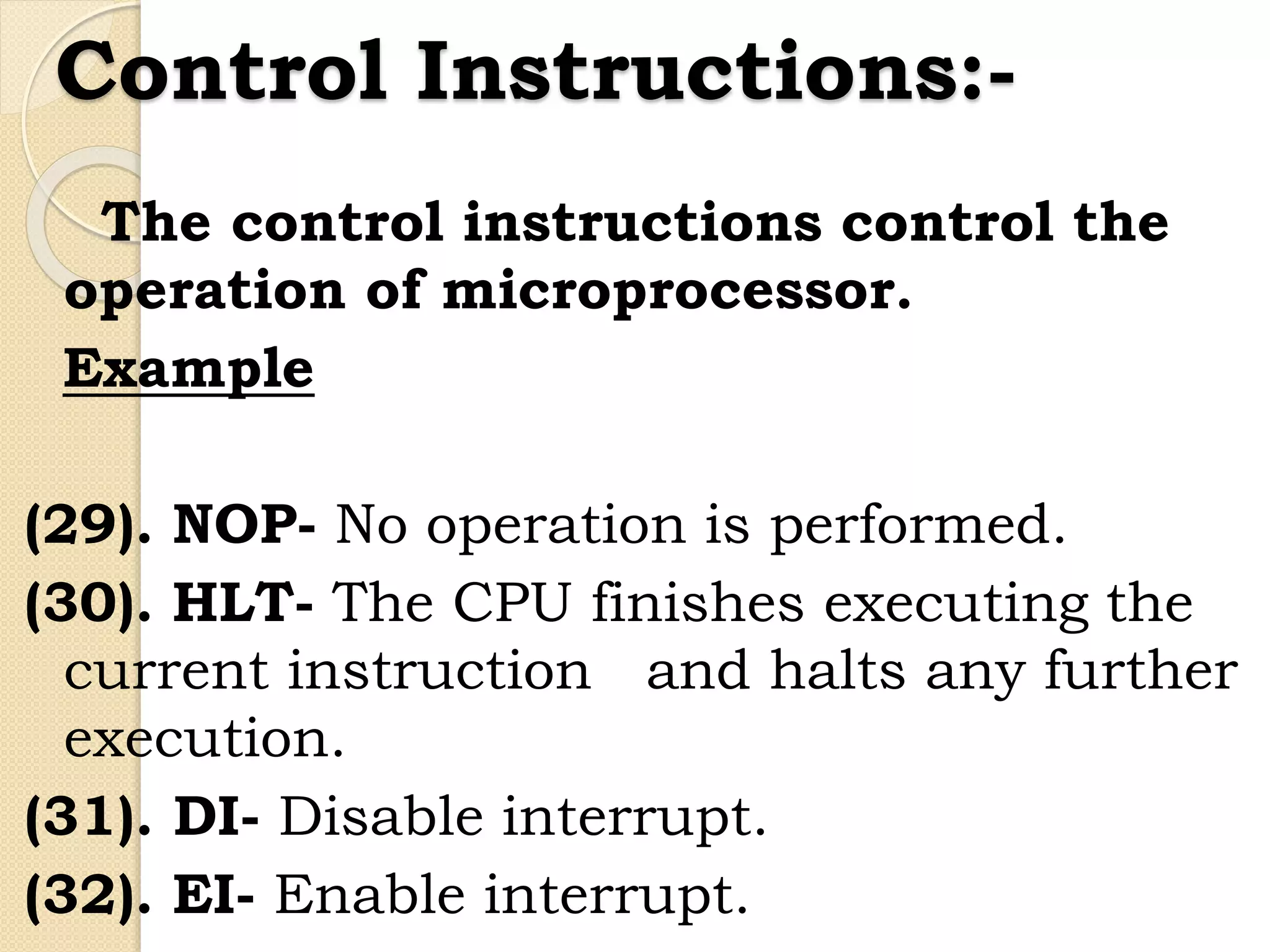 Instruction set of 8085 microprocessor pptx