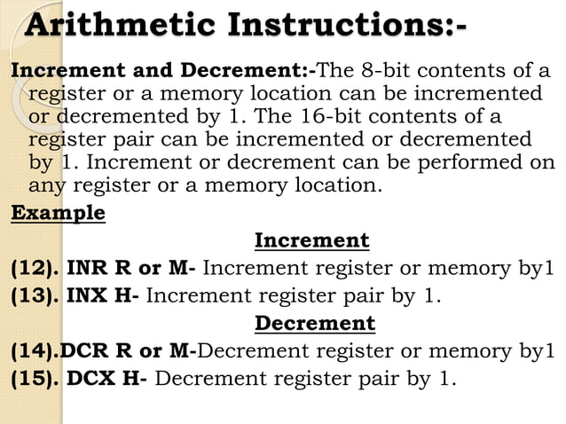 Instruction set of 8085 microprocessor | PPTX