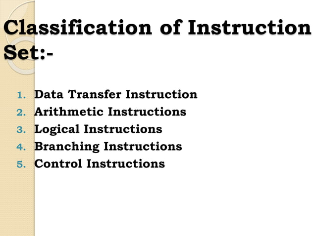 Instruction set of 8085 microprocessor | PPTX