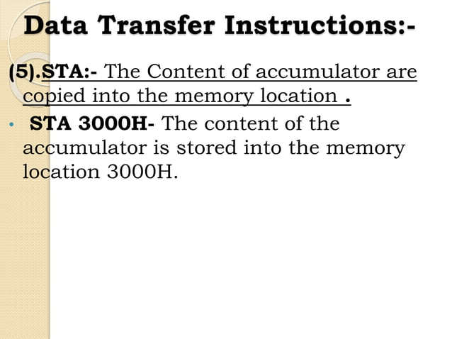 Instruction set of 8085 microprocessor | PPTX