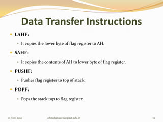 Instruction set of 8086 | PPTX
