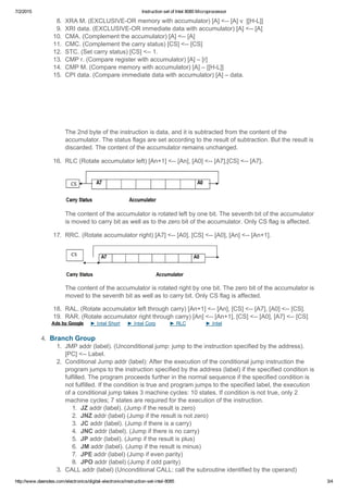 Instruction set of intel 8085 microprocessor | PDF