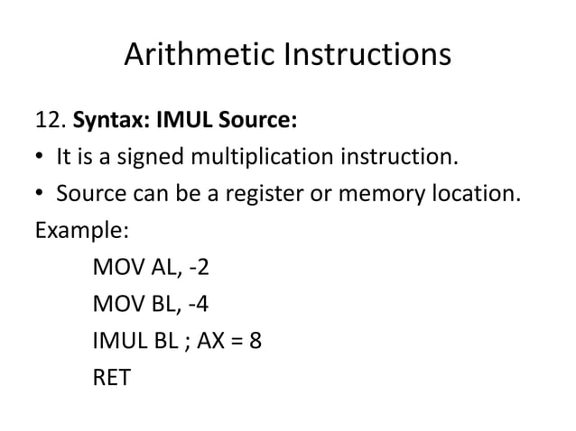 Instruction sets of 8086 | PPTX | Operating Systems | Computer Software ...