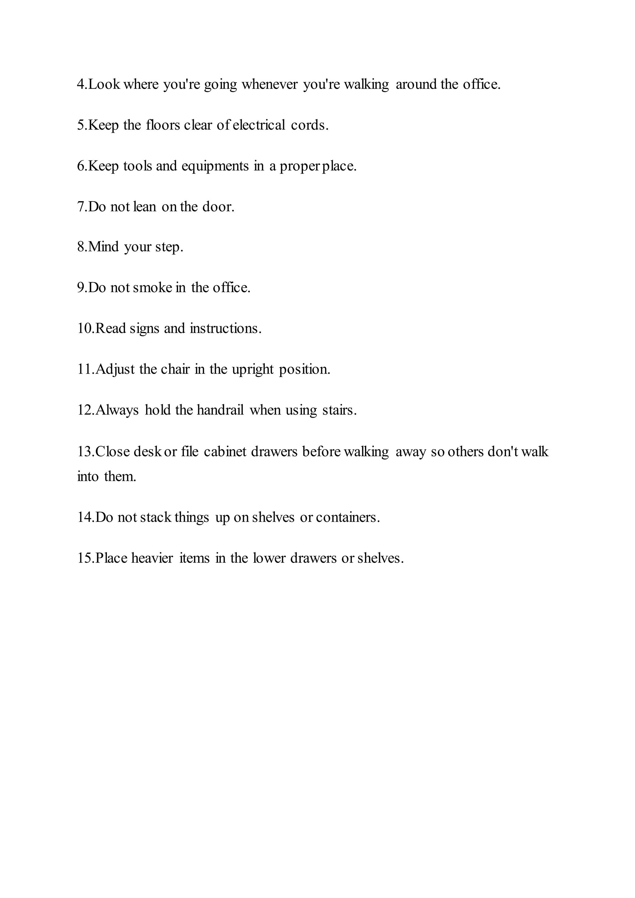 Instructions For Napo In Safe On Site Docx Injuries Diseases And