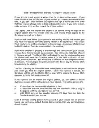 Instructions For Parents Divorcing Without Benefit Of Legal Represent